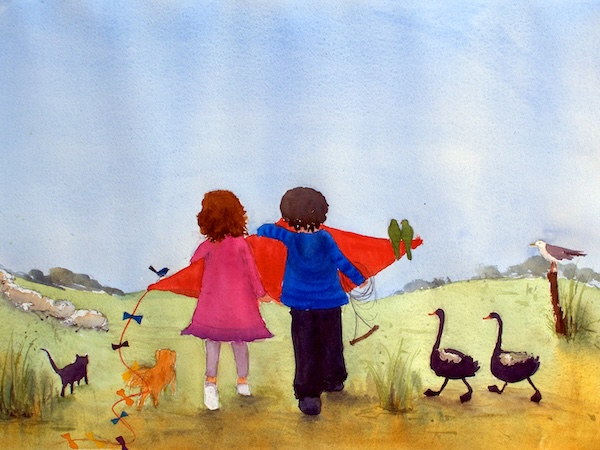 The Bright Red Kite - a children's picture book story.